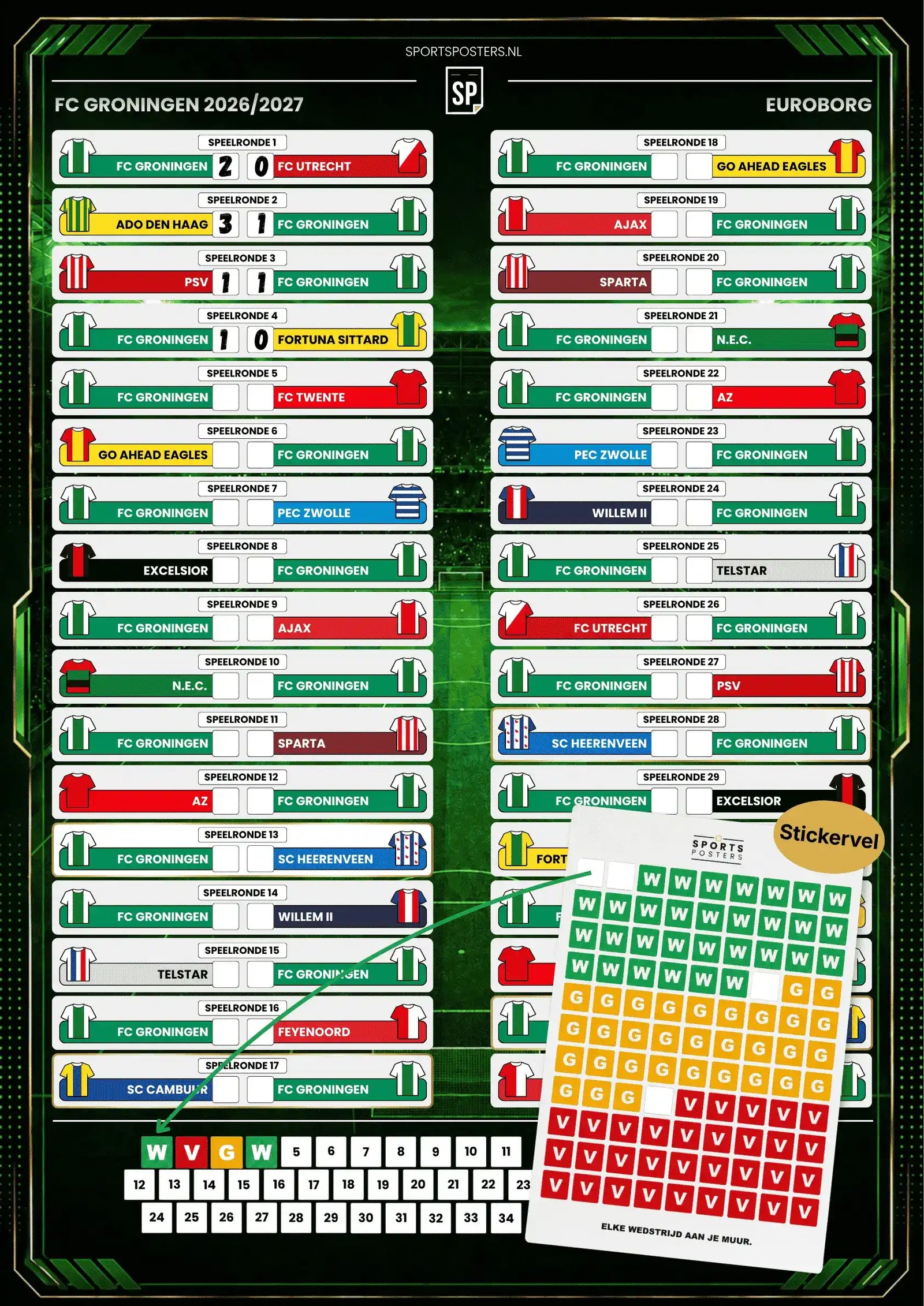 FC Groningen 2026/2027 Invul Poster