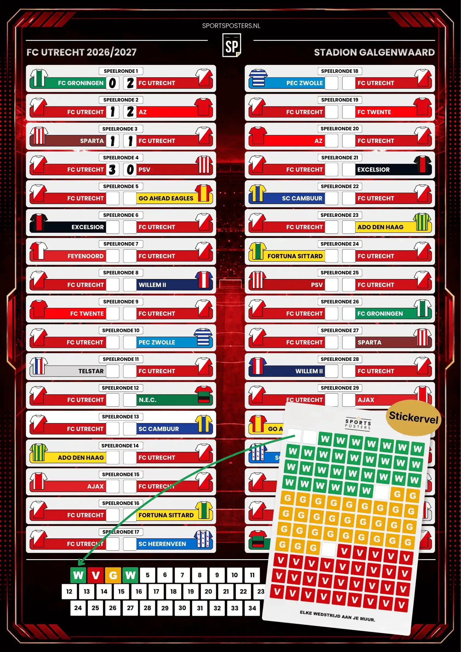 FC Utrecht 2026/2027 Invul Poster
