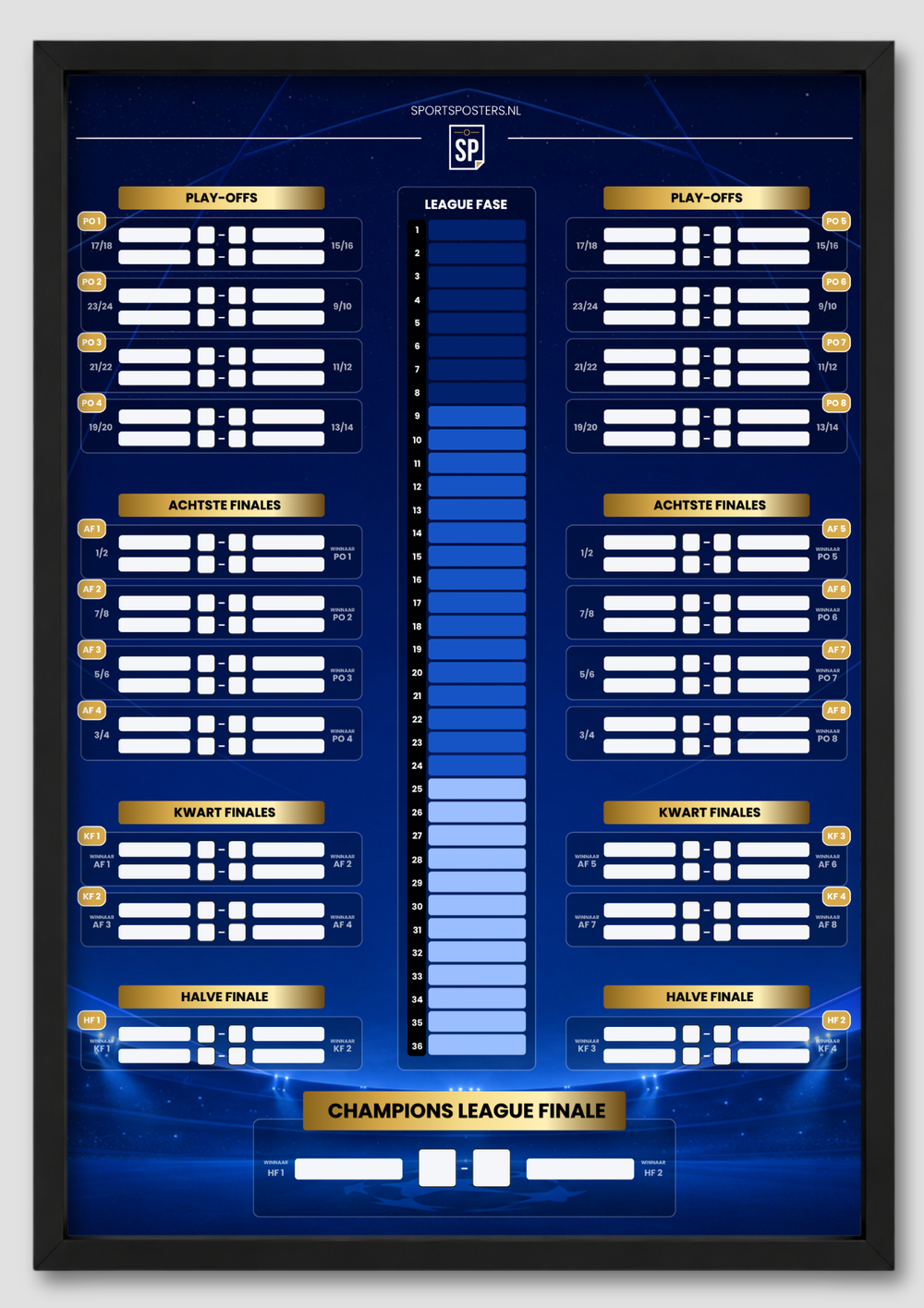Champions League 2026/2027 Invul Poster A1