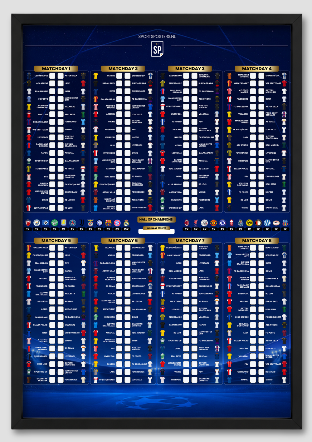 Champions League 2026/2027 Invul Poster A1