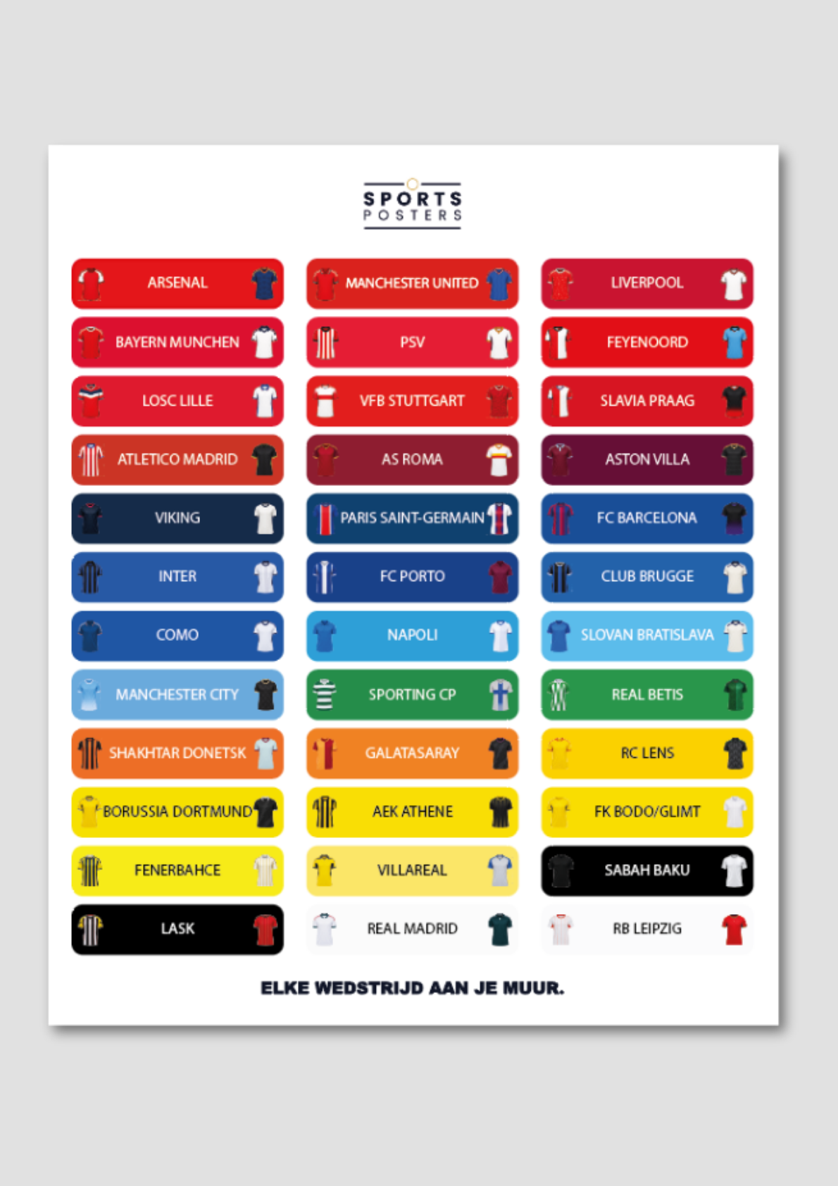 Champions League 2026/2027 Invul Poster A1