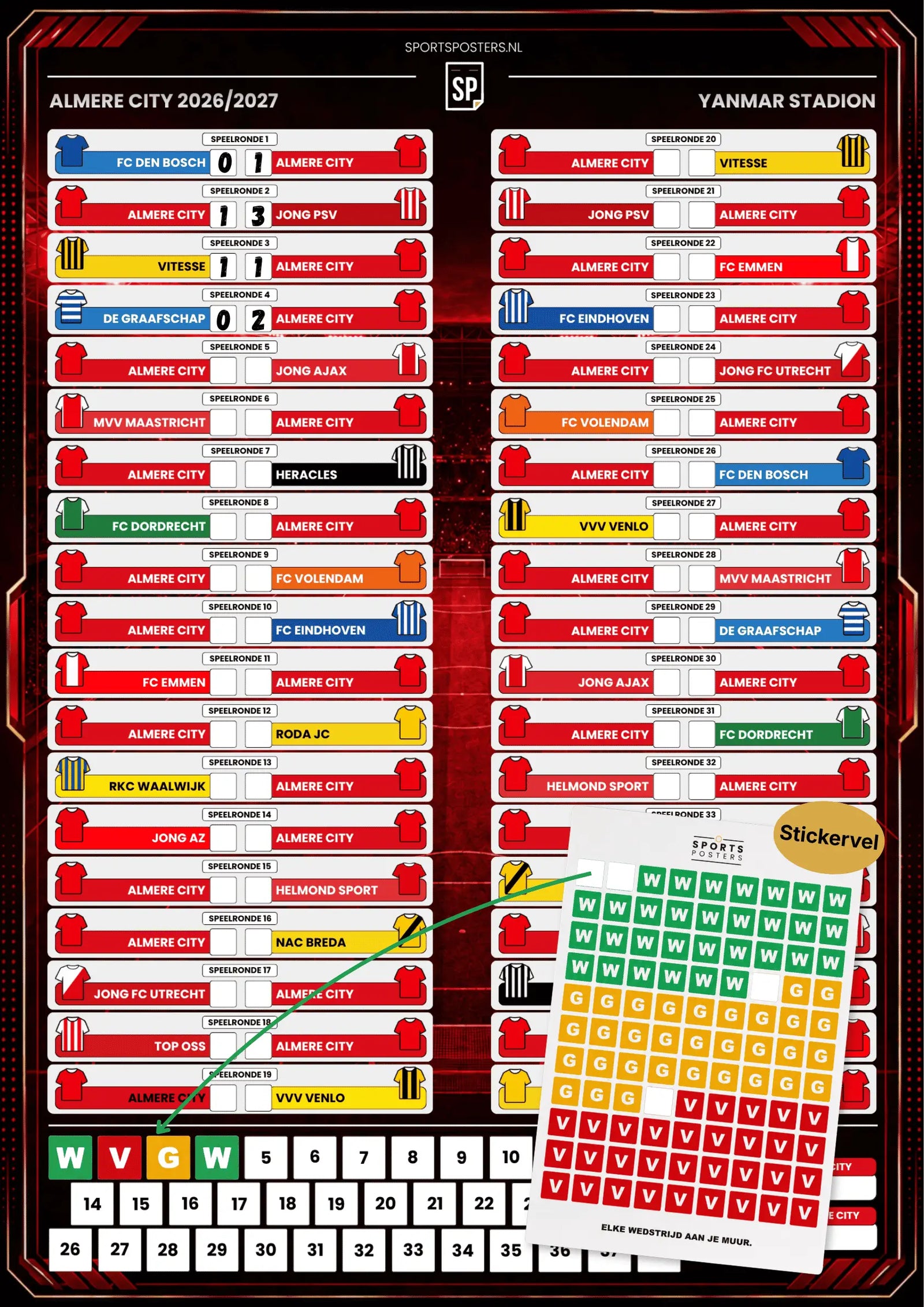 Almere City 2026/2027 Invul Poster A2