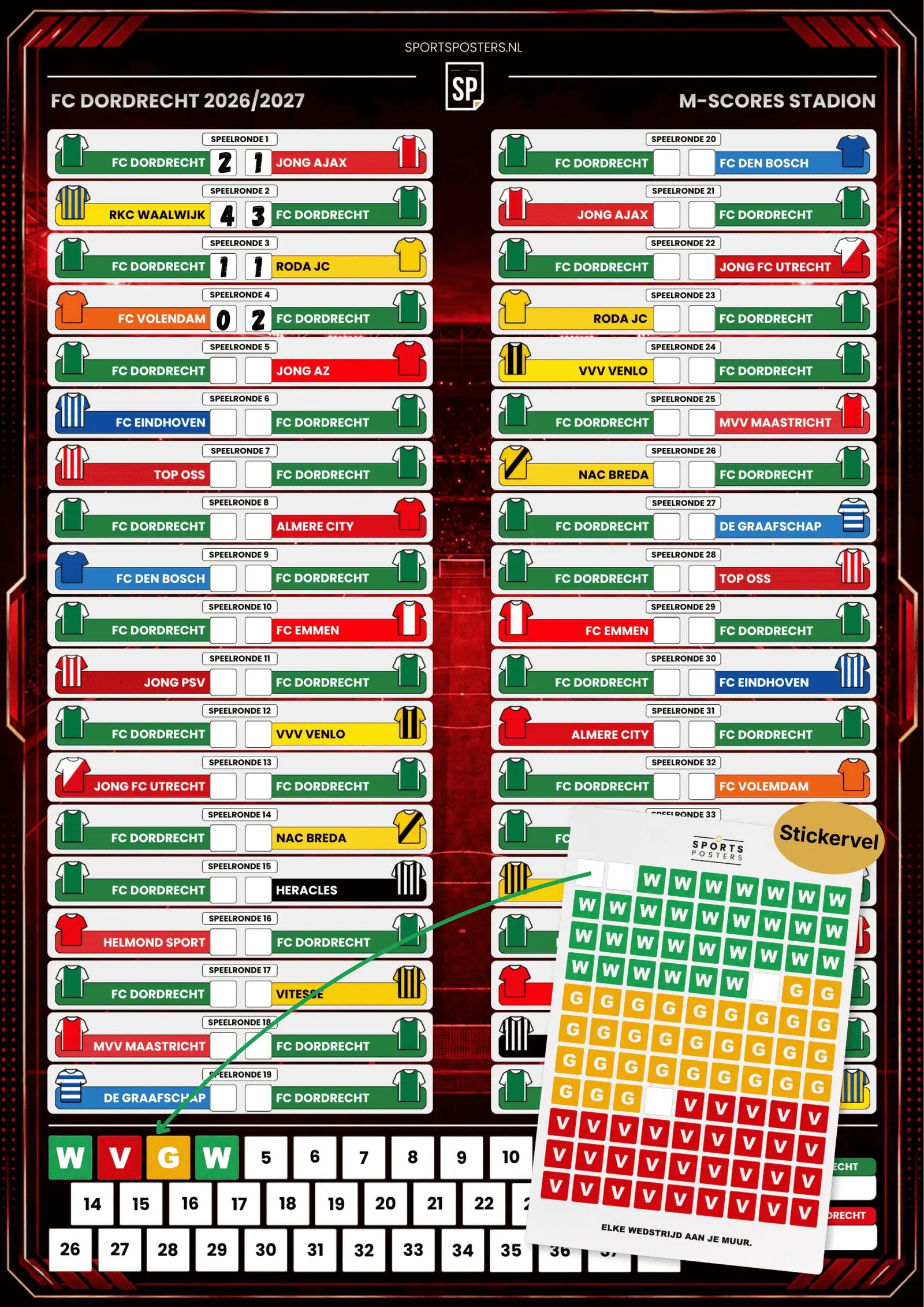 FC Dordrecht 2026/2027 Invul Poster A2