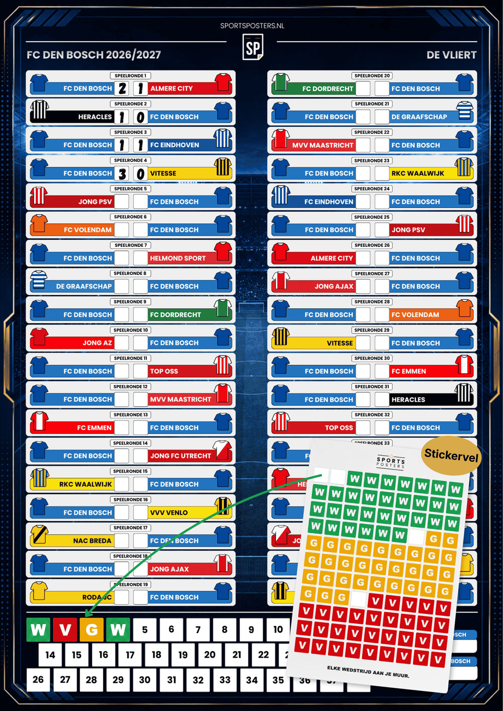 FC den Bosch 2026/2027 Invul Poster A2
