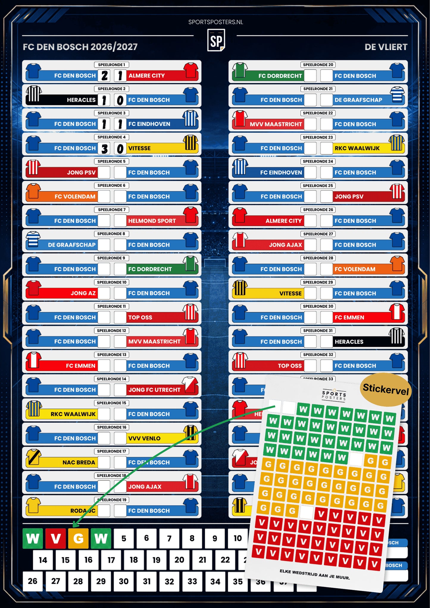 FC den Bosch 2026/2027 Invul Poster A2