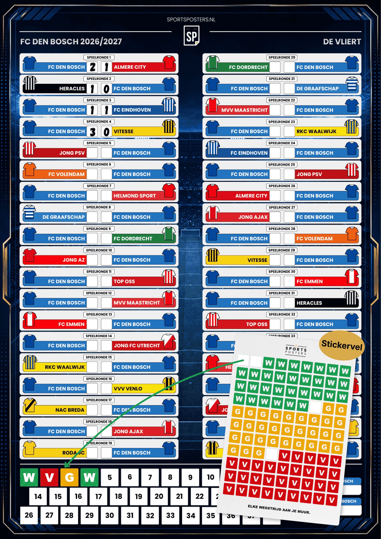 FC den Bosch 2026/2027 Invul Poster A2