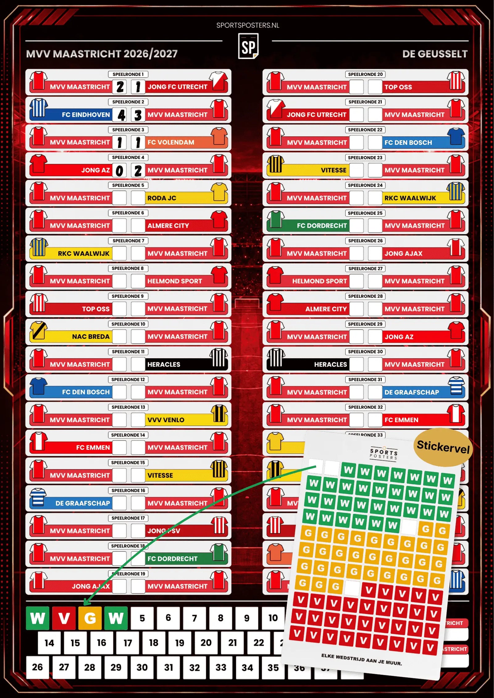 MVV Maastricht 2026/2027 Invul Poster A2
