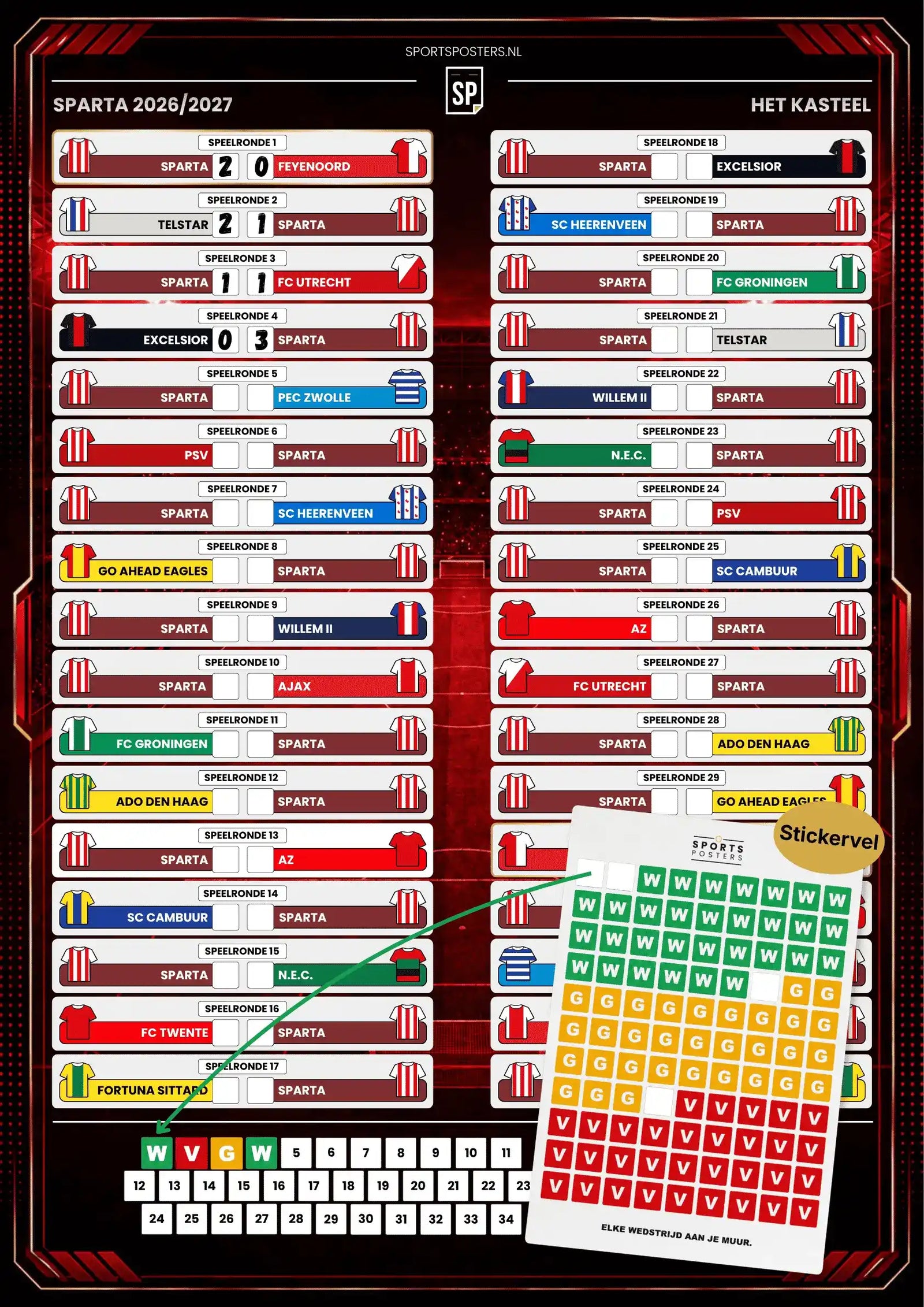 Sparta Rotterdam 2026/2027 Invul Poster