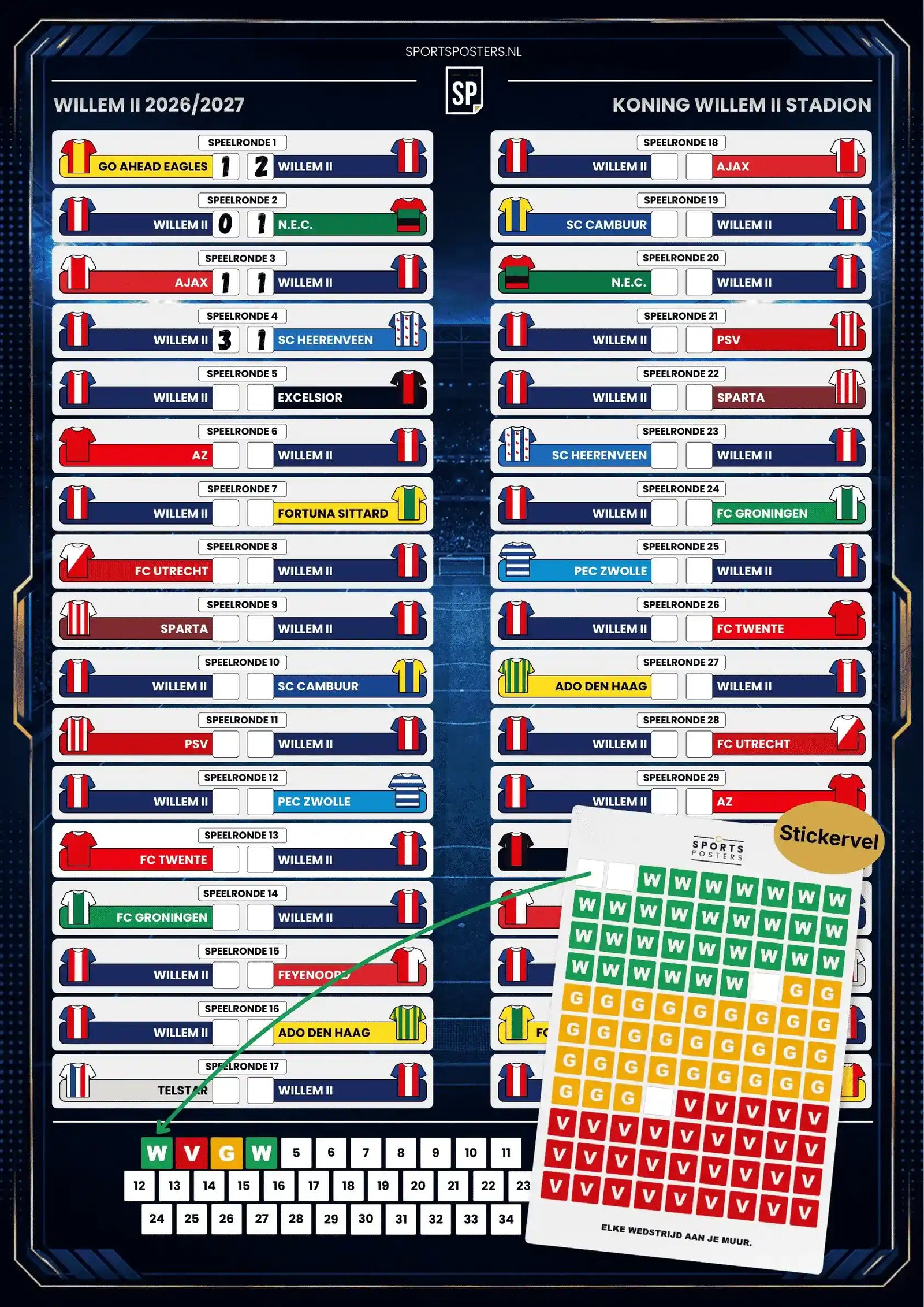 Willem II 2026/2027 Invul Poster