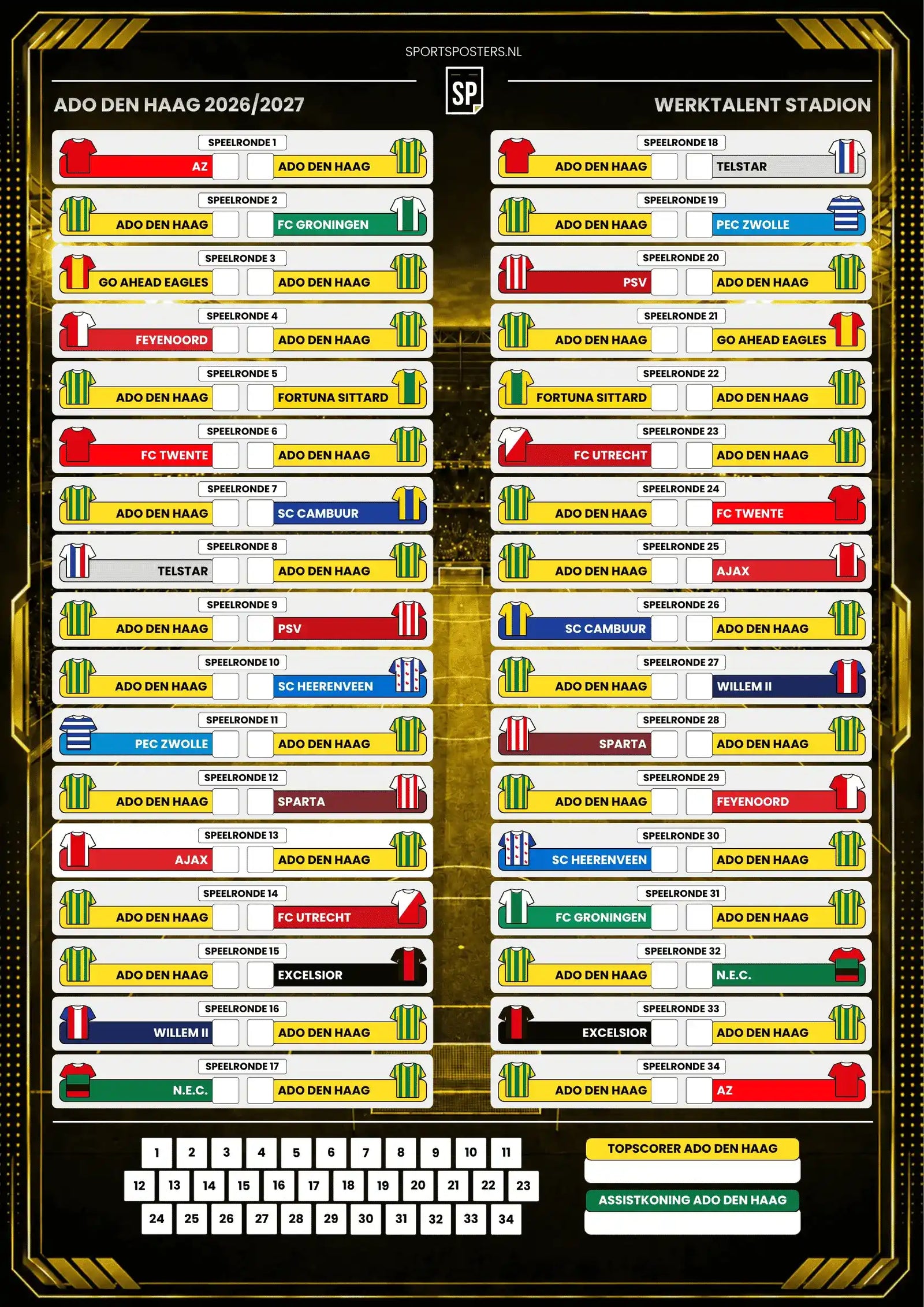 ADO Den Haag 2026/2027 Invul Poster
