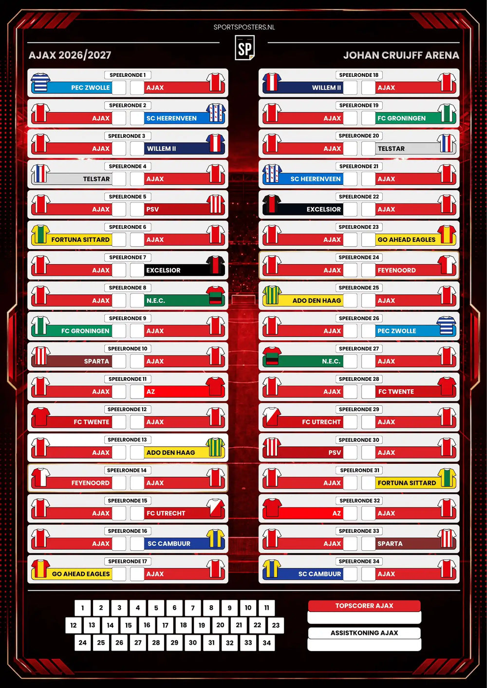Ajax 2026/2027 Invul Poster