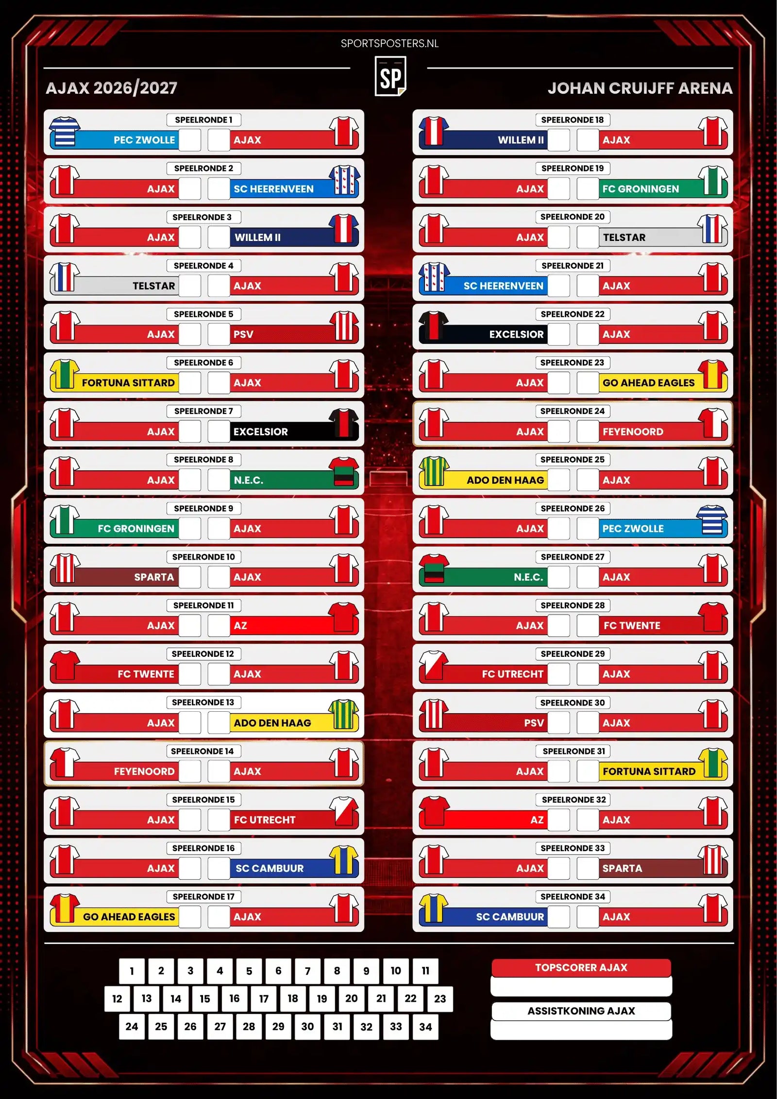 Ajax 2026/2027 Invul Poster