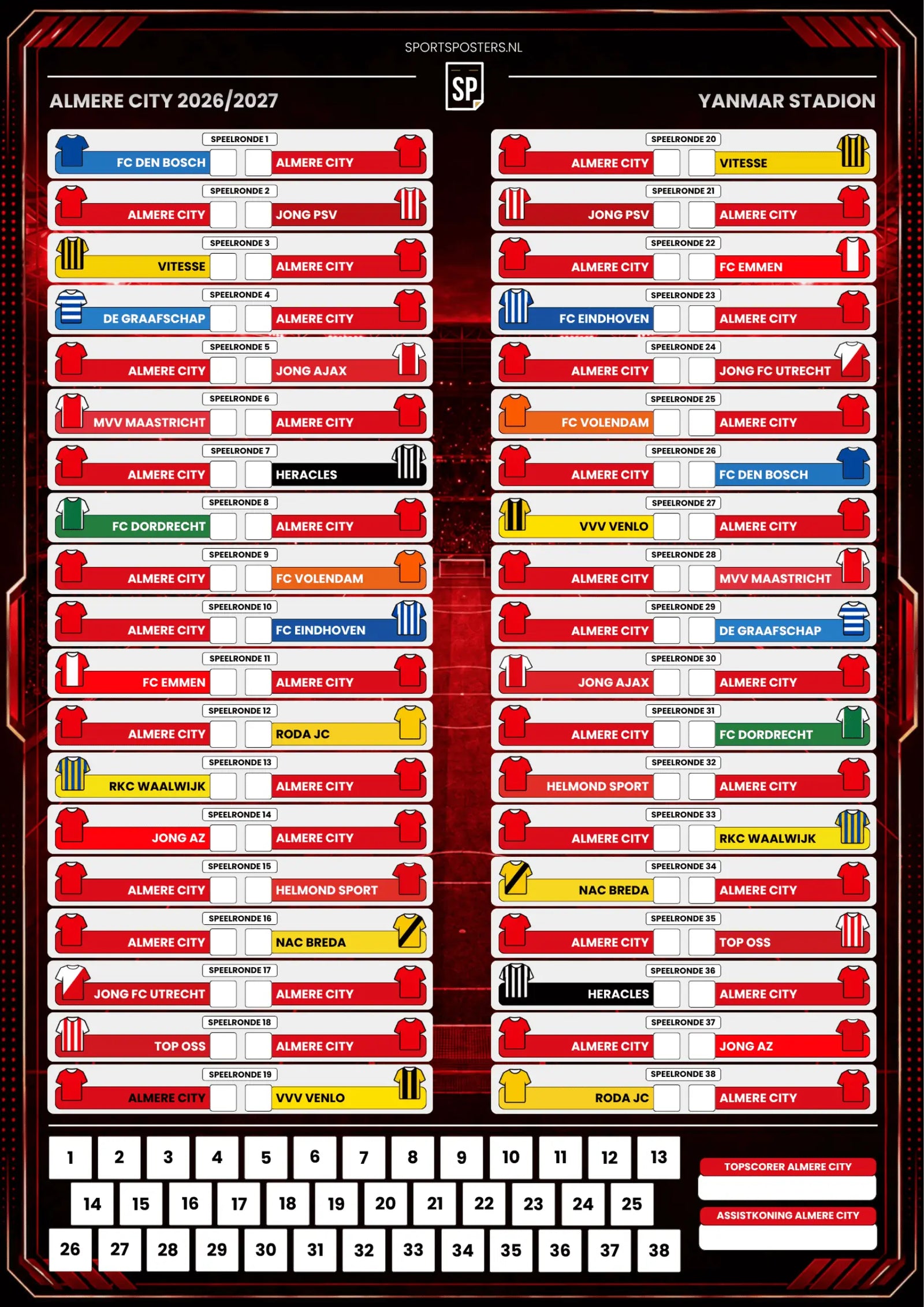 Almere City 2026/2027 Invul Poster A2