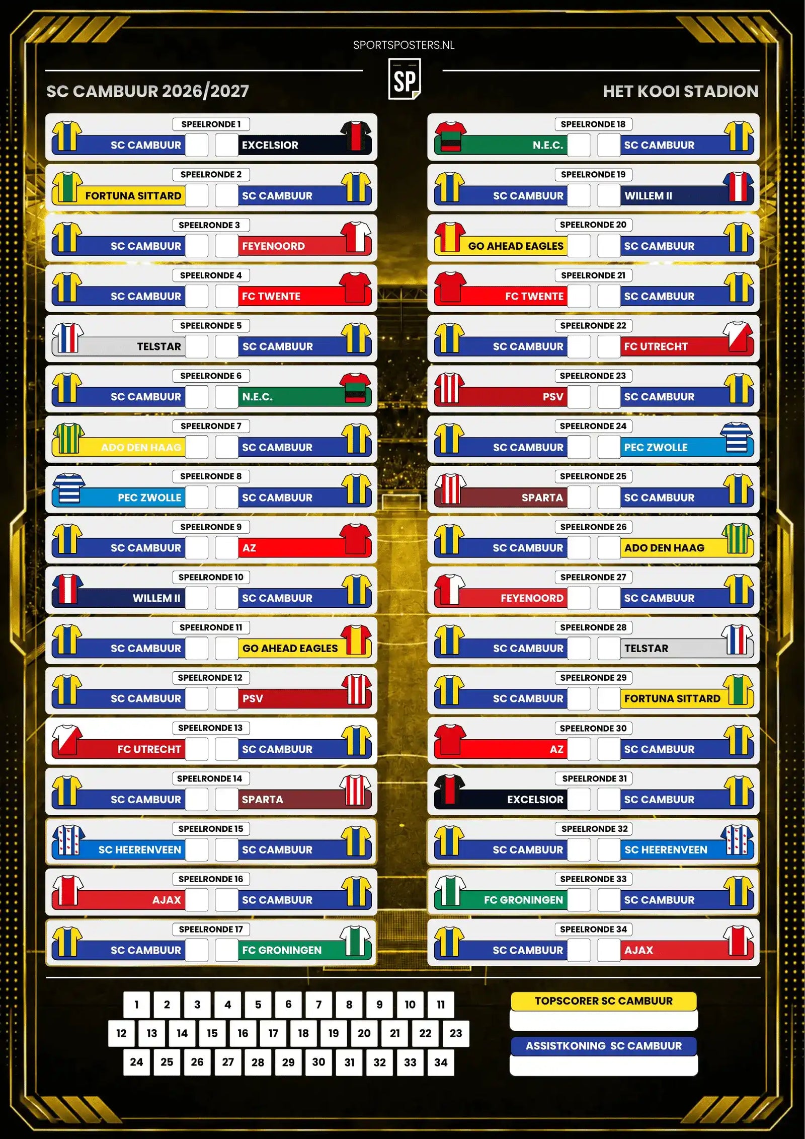 SC Cambuur 2026/2027 Invul Poster
