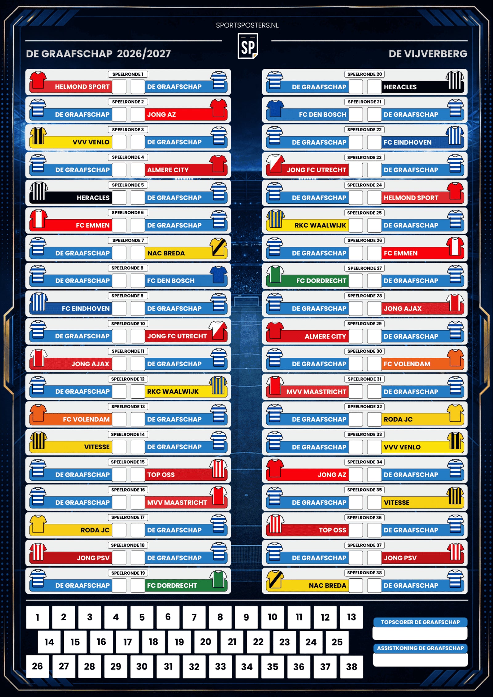 De Graafschap 2026/2027 Invul Poster A2