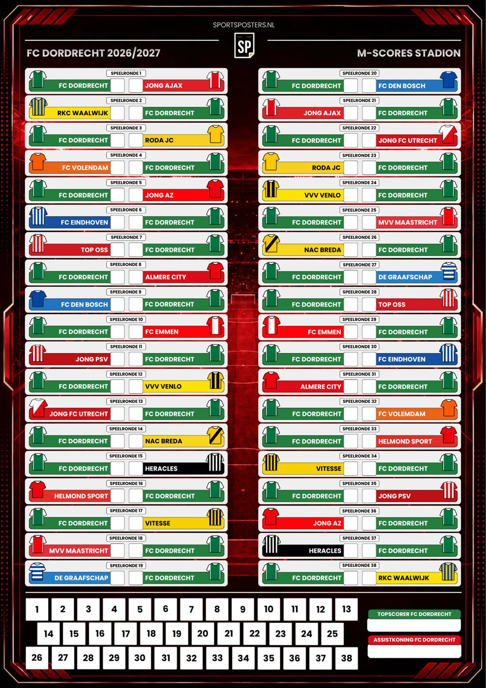 FC Dordrecht 2026/2027 Invul Poster A2