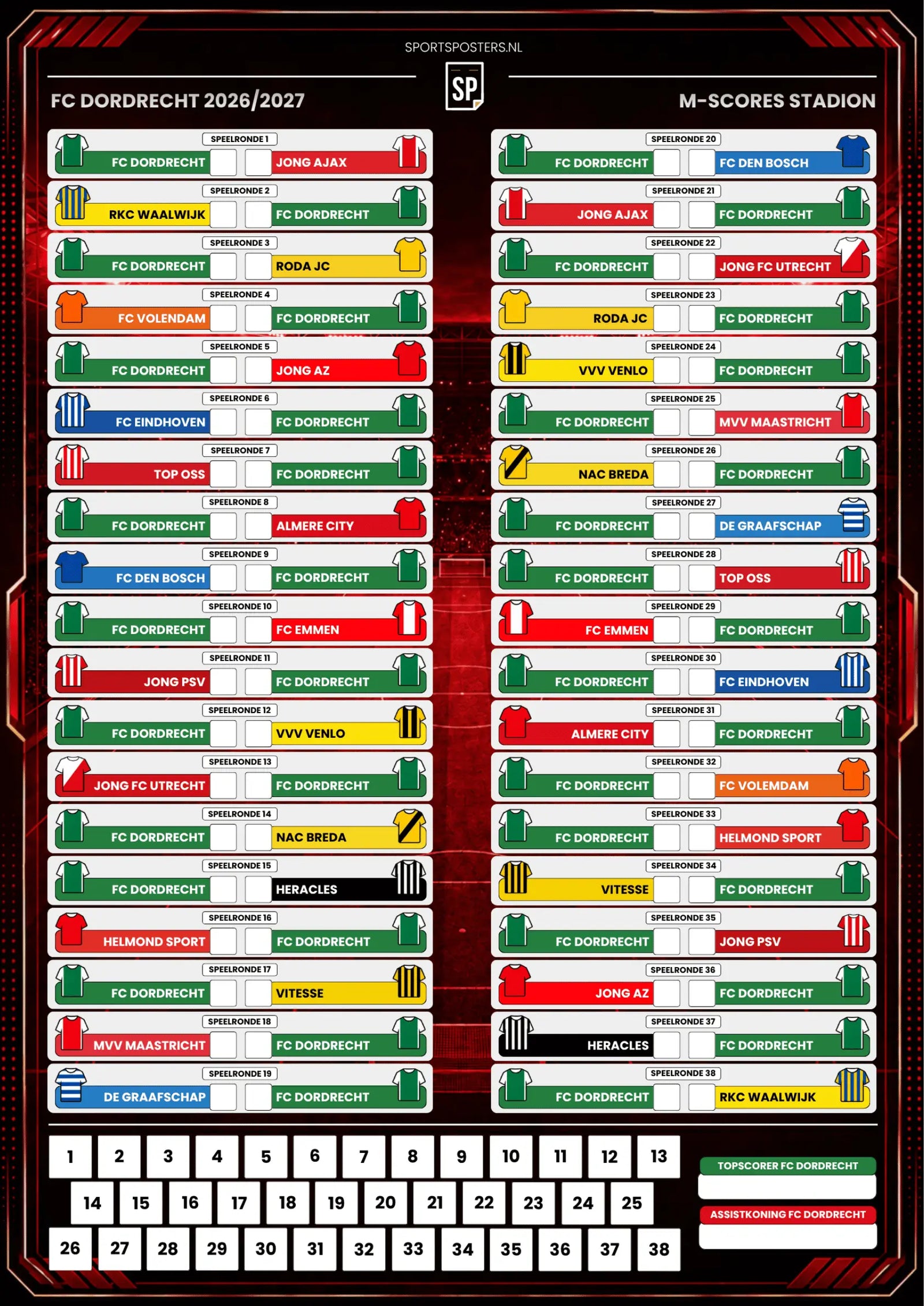 FC Dordrecht 2026/2027 Invul Poster A2