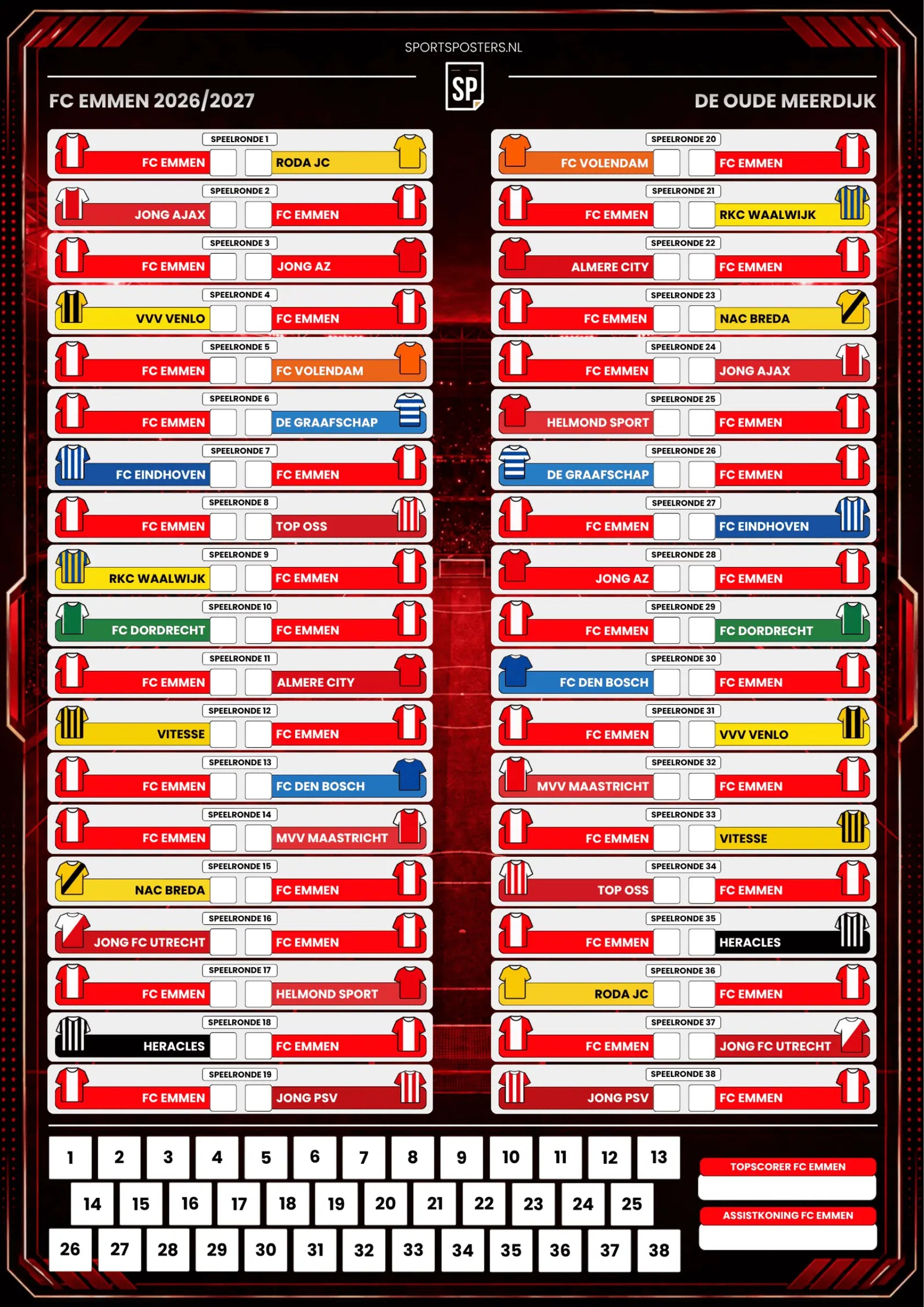 FC Emmen 2026/2027 Invul Poster A2
