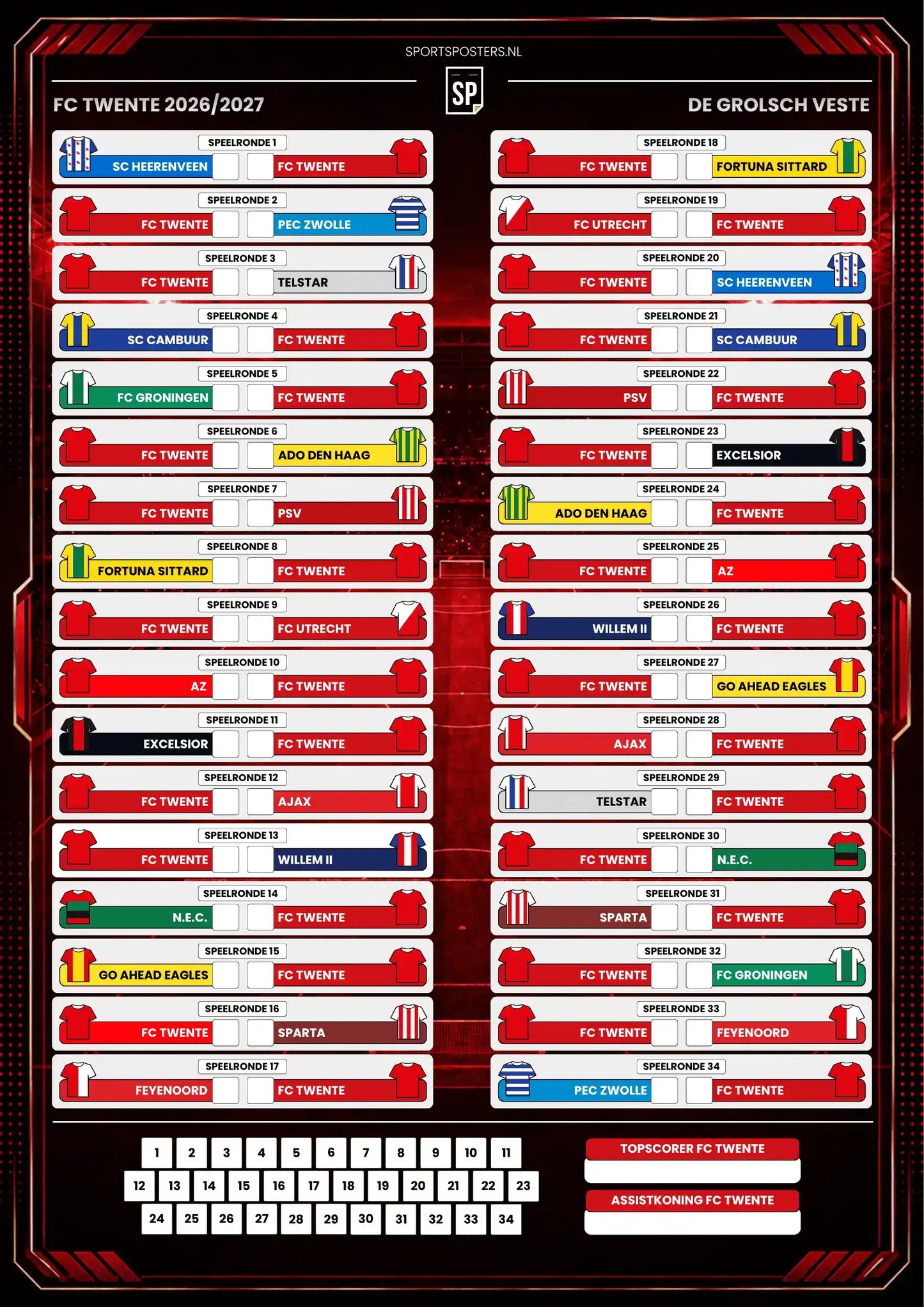 FC Twente 2026/2027 Invul Poster