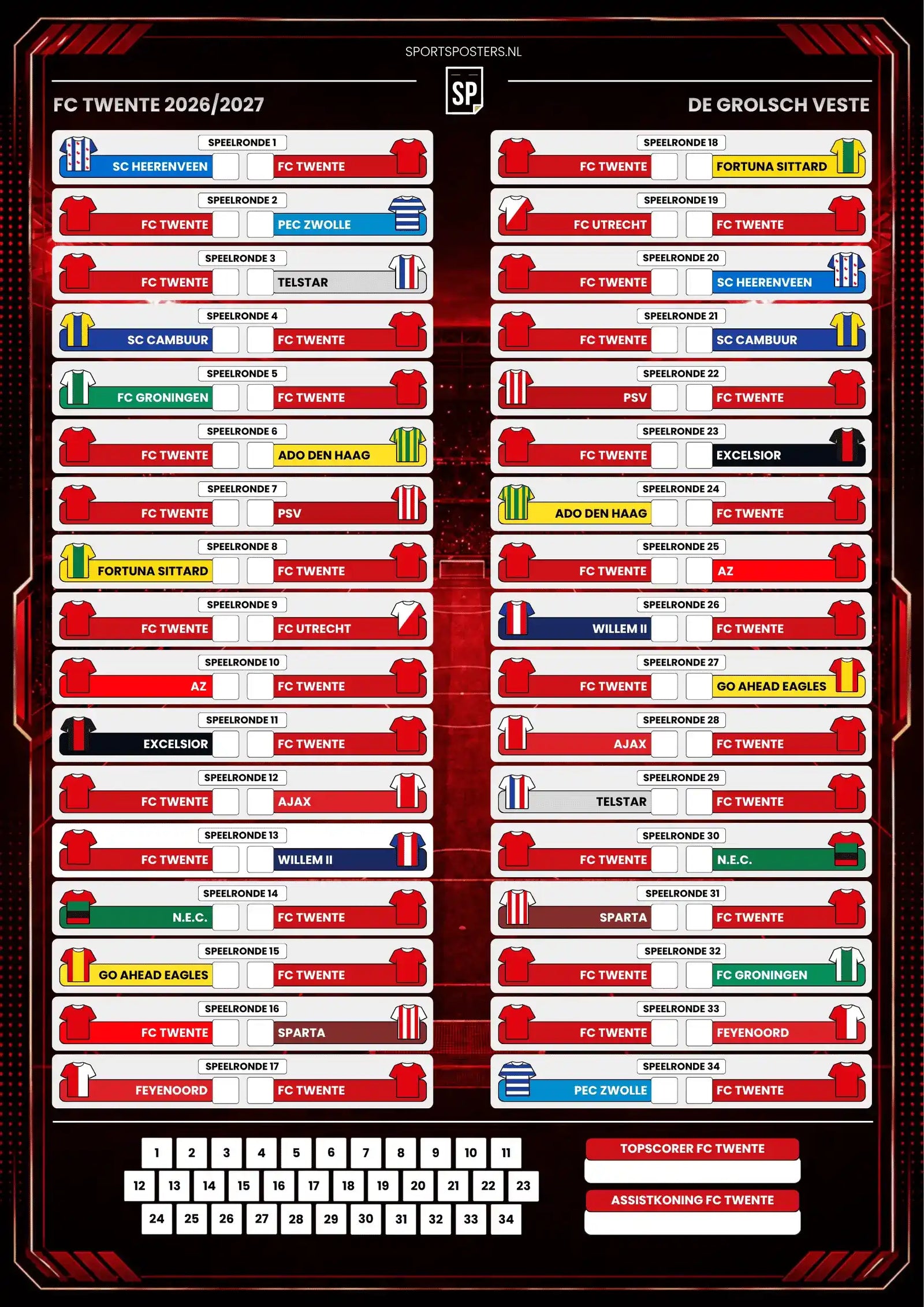 FC Twente 2026/2027 Invul Poster