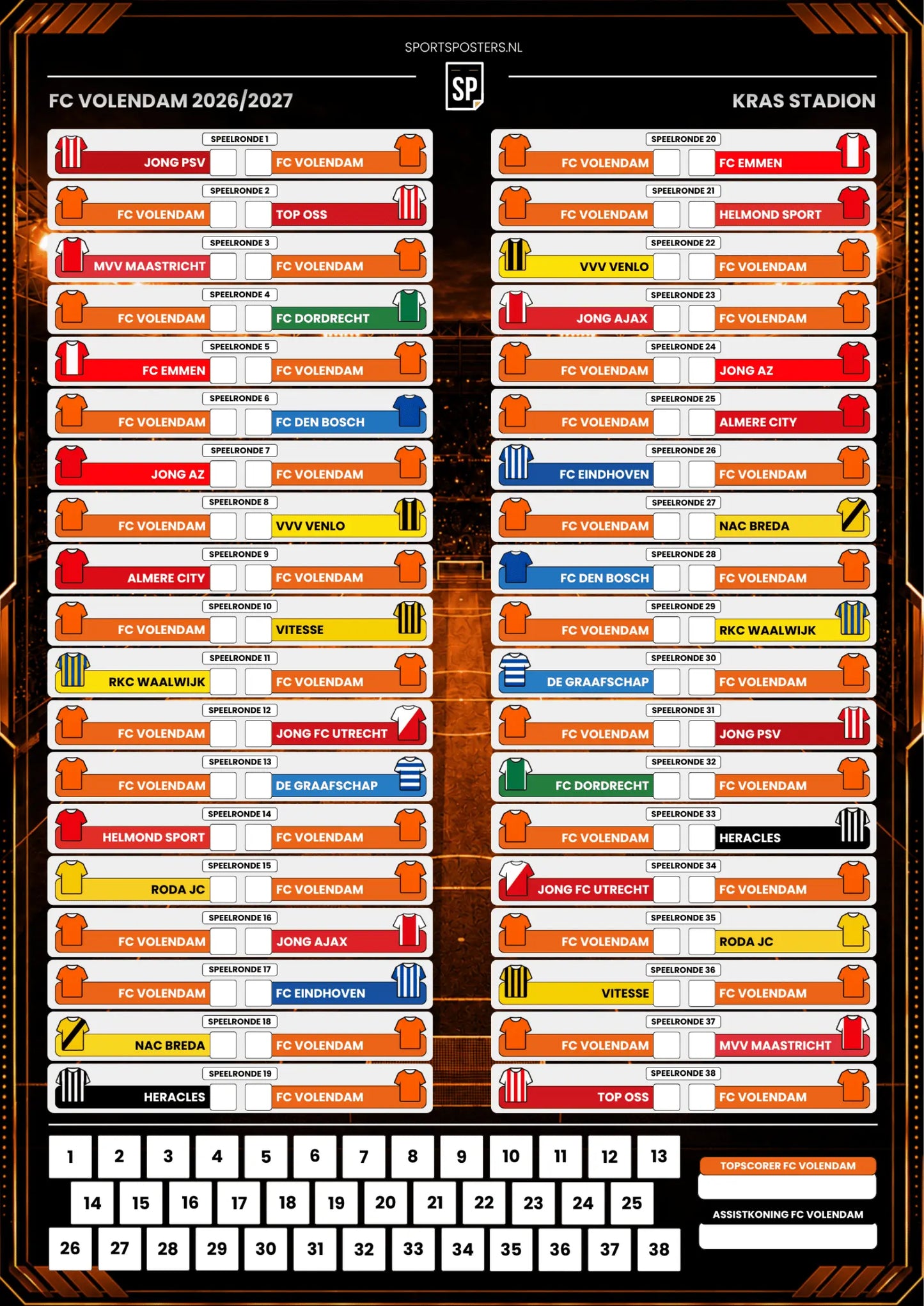 FC Volendam 2026/2027 Invul Poster A2
