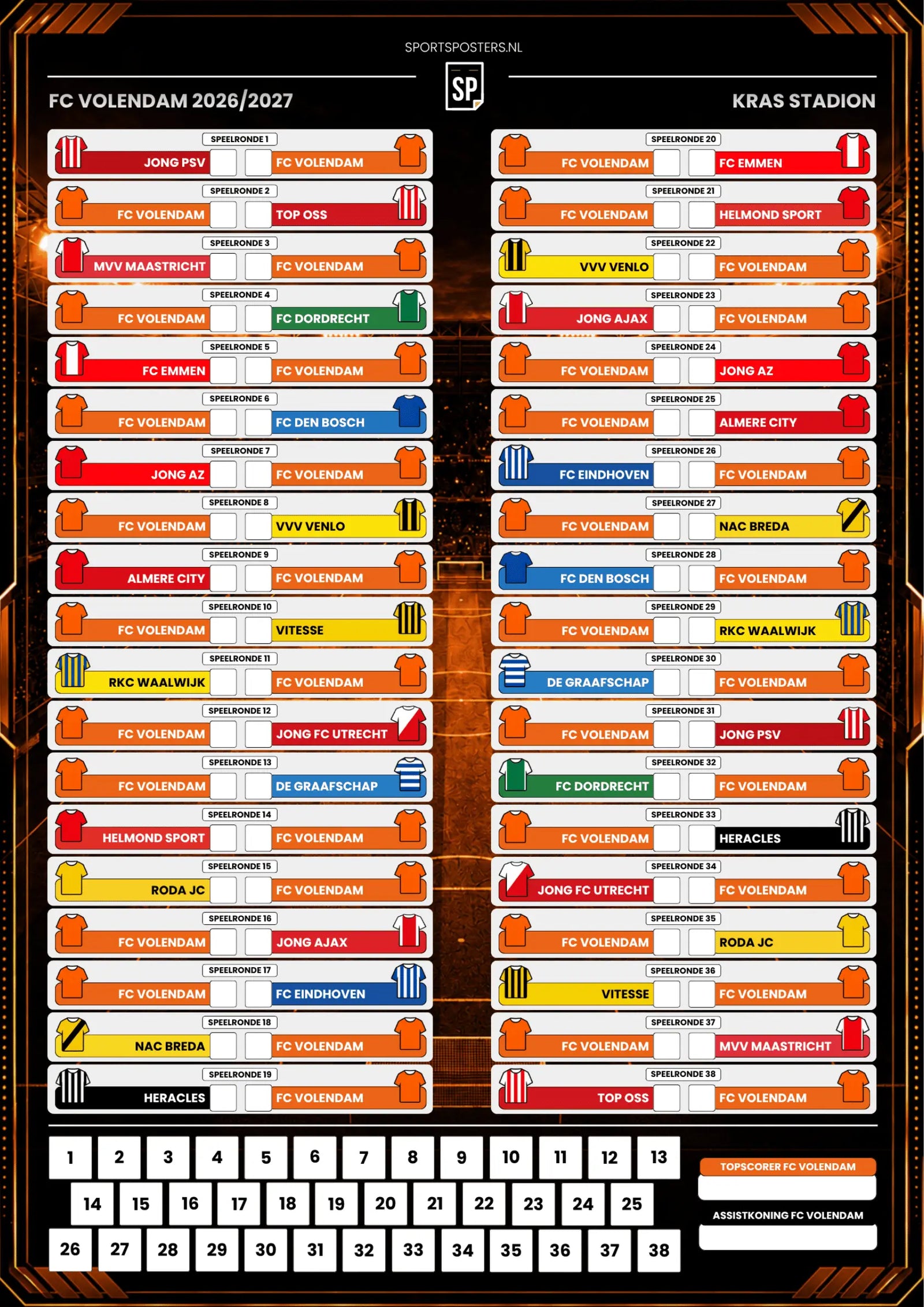 FC Volendam 2026/2027 Invul Poster A2