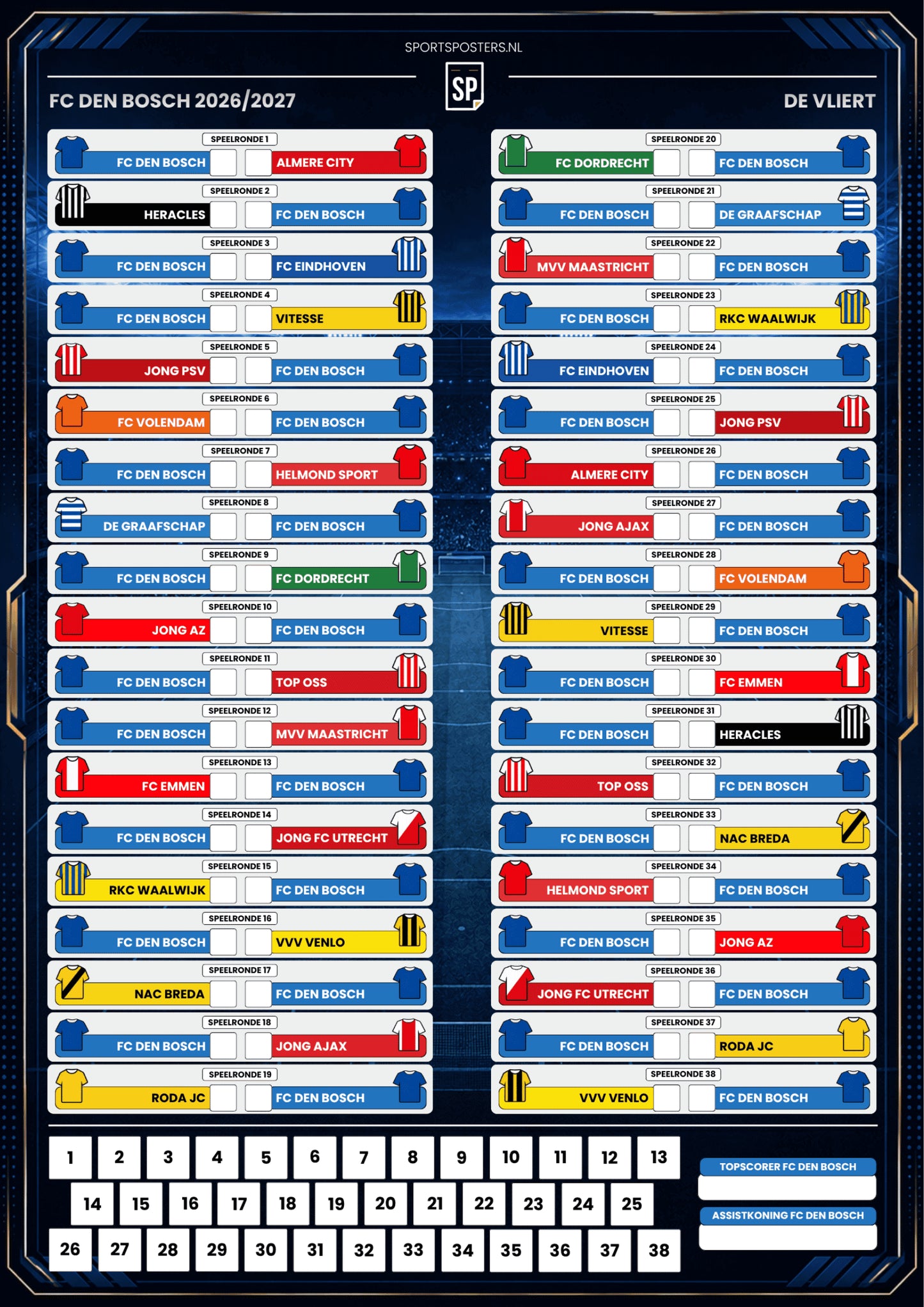 FC den Bosch 2026/2027 Invul Poster A2