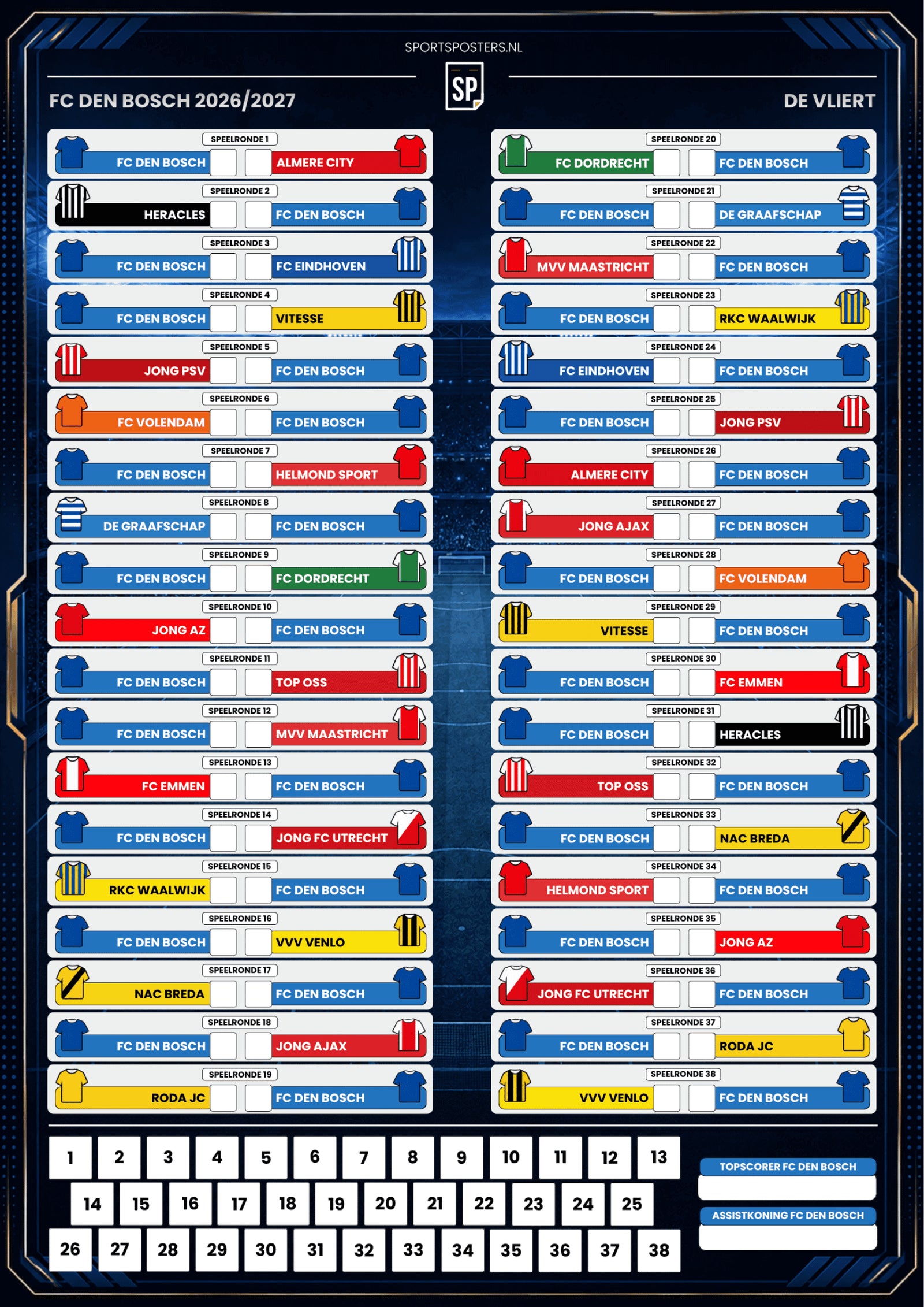 FC den Bosch 2026/2027 Invul Poster A2