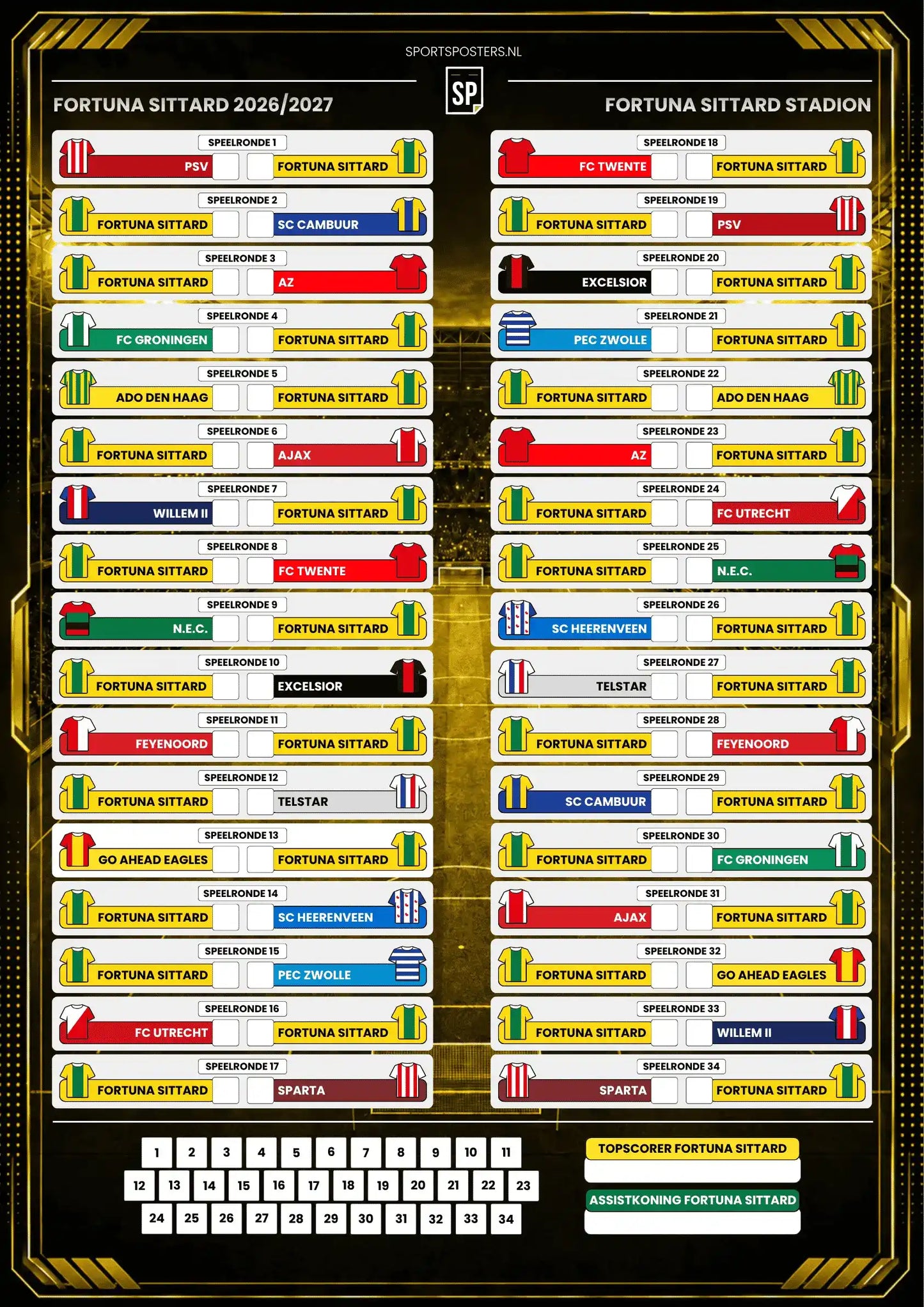 Fortuna Sittard 2026/2027 Invul Poster