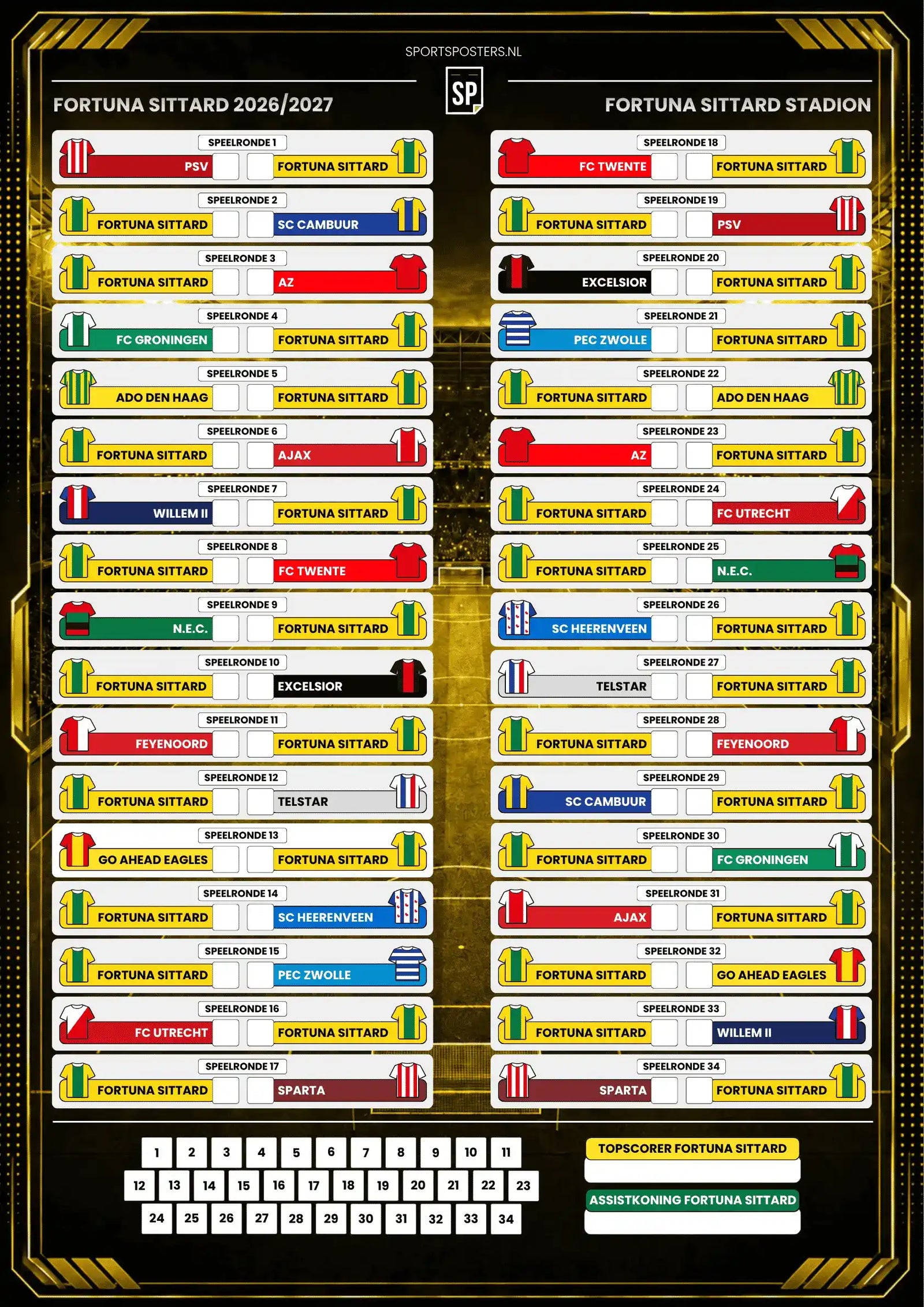 Fortuna Sittard 2026/2027 Invul Poster