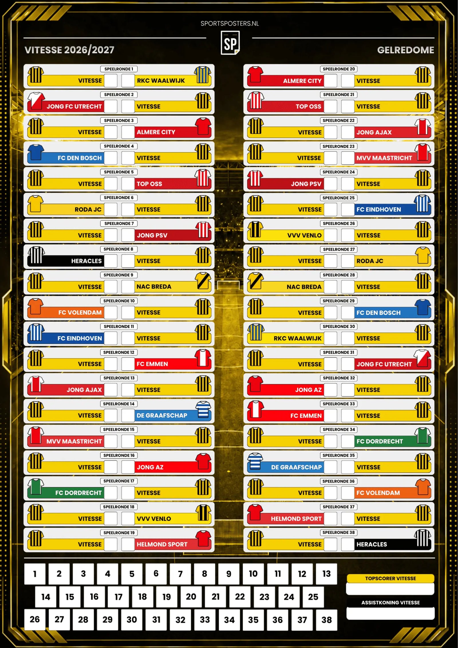 Vitesse 2026/2027 Invul Poster A2